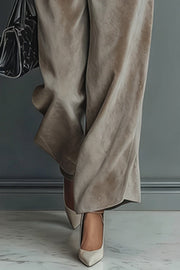 Ensemble haut à col roulé en velours et pantalon large – Coupe ample