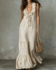Deep V Ruffle Sleeveless Dress