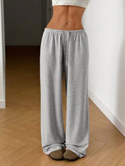 Women's Wide Leg Lounge Sweatpants, 1/2/3 Pack Solid Color Oversized Loose Casual Sports Trousers, Black & Gray