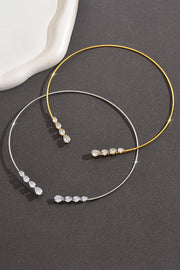 Collier ouvert en fil de cuivre Zircon en forme de larme
