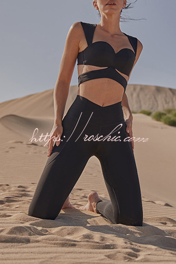 V-Waist Utility Yoga Leggings with Pockets