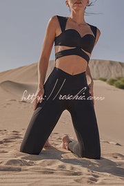 V-Waist Utility Yoga Leggings with Pockets