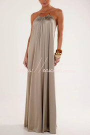 Metal Chain Halter Backless Maxi Dress – Vacation A-Line
