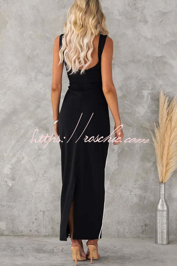 Sleeveless Bodycon Stretch Maxi Dress for Party Wear