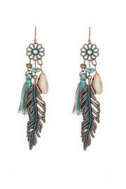 Hollow Carved Alloy Tassel Drop Earrings – Boho Retro