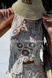 Crochet Lace Tank Top with Irregular Hem | Loose Boho Fit