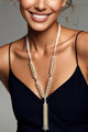 Long Pearl Seed Bead Necklace for Women