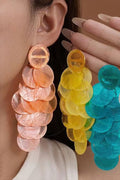 Colorful Round Shell Tassel Earrings | Resort Style