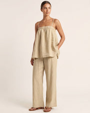 Puff Cami & Wide-Leg Pants Set