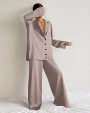 Faux Ice Silk Pajama Set