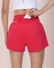 Super High Waisted 2-in-1 Yoga Shorts with Hidden Pockets