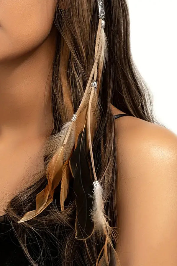 Colorful Feather Tassel Hair Clip – Bohemian Handmade
