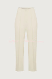 High Waist Straight Leg Pants with Pockets