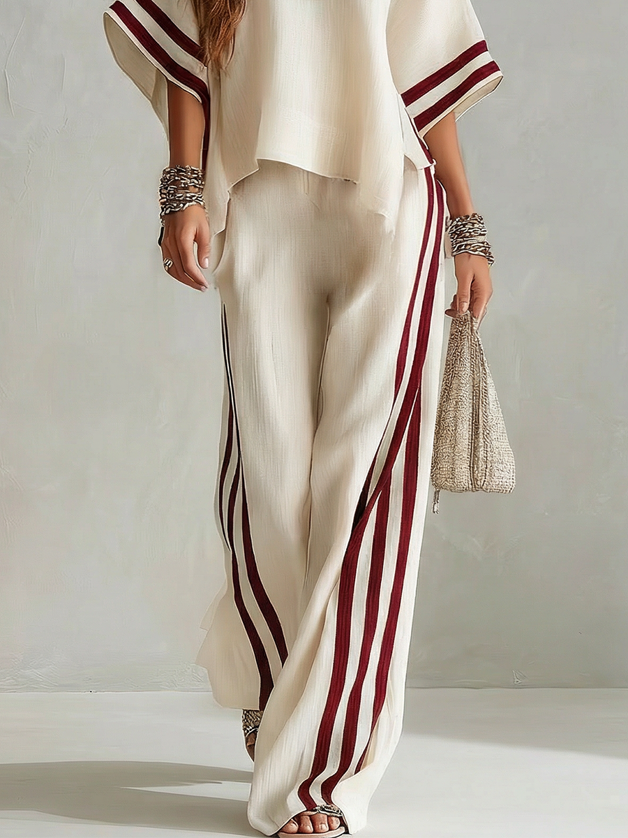Bohemian Pants Set with Vibrant Printed Pattern
