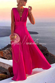 V-Neck Sleeveless Maxi Dress for Party & Vacation