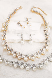 Baroque Pearl Necklace and Earring Set