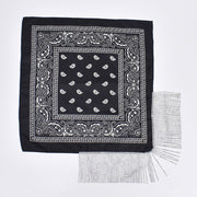 Retro Diamond Tassel Square Scarf – Polyester Accessory