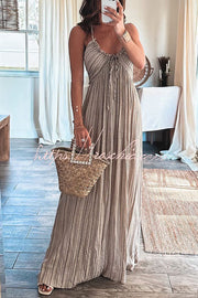 Deep Sea Printed Halter Maxi Dress – Lightweight Vacation