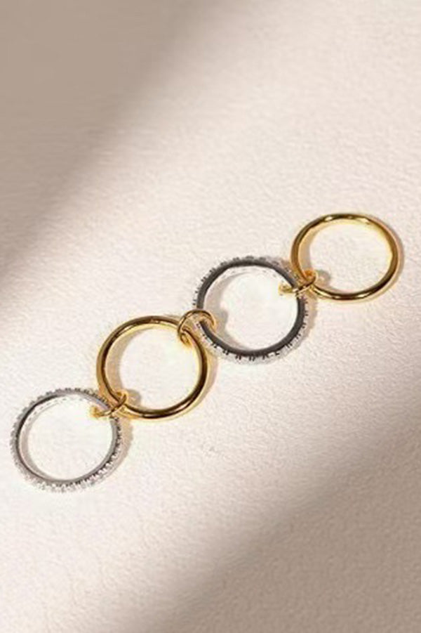 Interlocking Stacked Diamond Rings | Set of 3