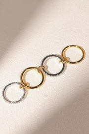 Interlocking Stacked Diamond Rings | Set of 3