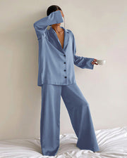 Faux Ice Silk Pajama Set