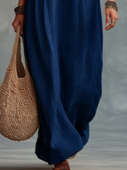Navy Sleeveless Maxi Dress for Formal Occasions