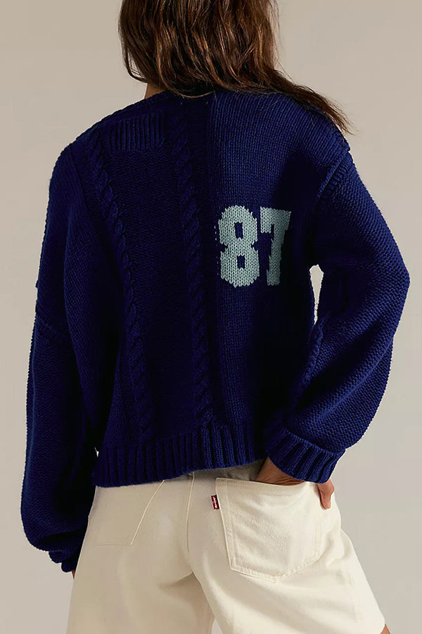 Digital Jacquard Loose Knit Sweater – Long Sleeve