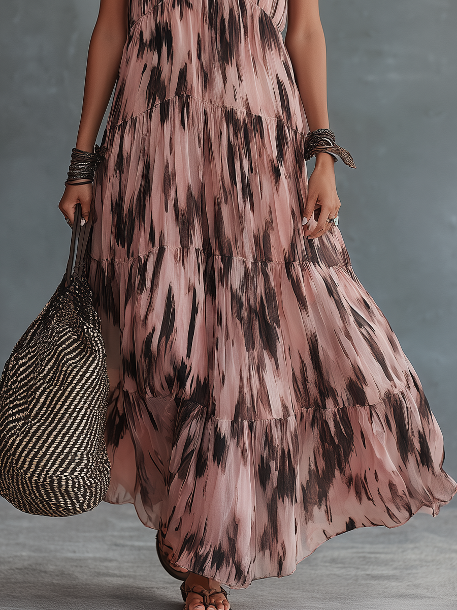 Blush Tie-Dye Sleeveless Maxi Dress | Flowy & Feminine