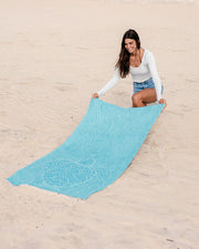 Microfiber Beach Towel Backpack with Sea Turtle Print