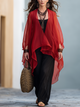 Red Chiffon Cardigan & Black Slip Dress Set | Resort Wear