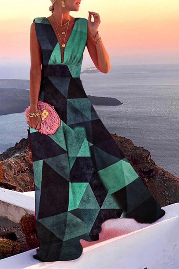 V-Neck Sleeveless Maxi Dress for Party & Vacation