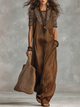 Boho Layered Sleeveless Jumpsuit – Loose Fit