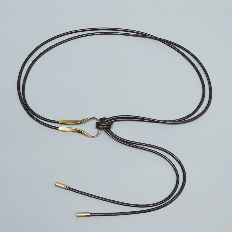PU Leather Lace-Up Waist Belt – Chinese Style Rope