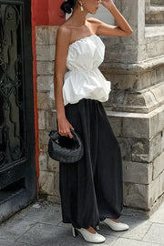 Off-Shoulder Strapless Top with Elastic Waist | Vacation Style