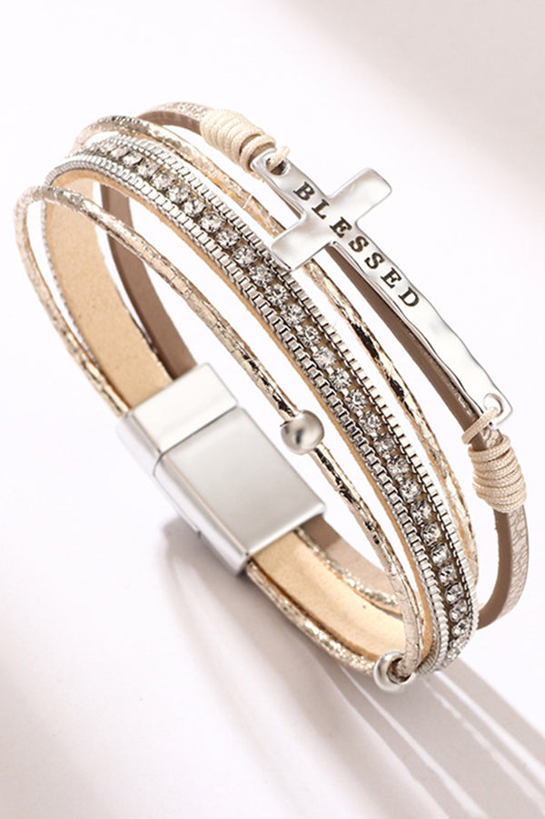 Bracelet Cordon Cuir Bohème avec Fermoir Magnétique