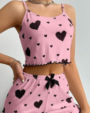 Sweetheart Ribbed Cami & Shorts PJ Set