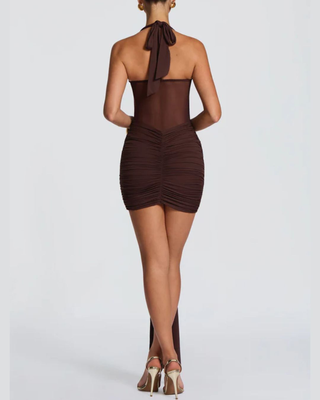 Halter Mesh Bodycon Mini Dress