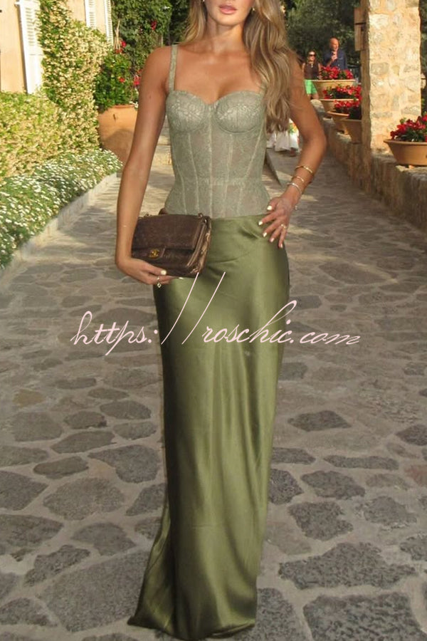 Lace Corset Bodysuit with Sweetheart Neck and Lace-Up Back