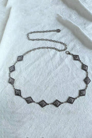 Retro Geometric Metal Waist Chain – Gold & Silver