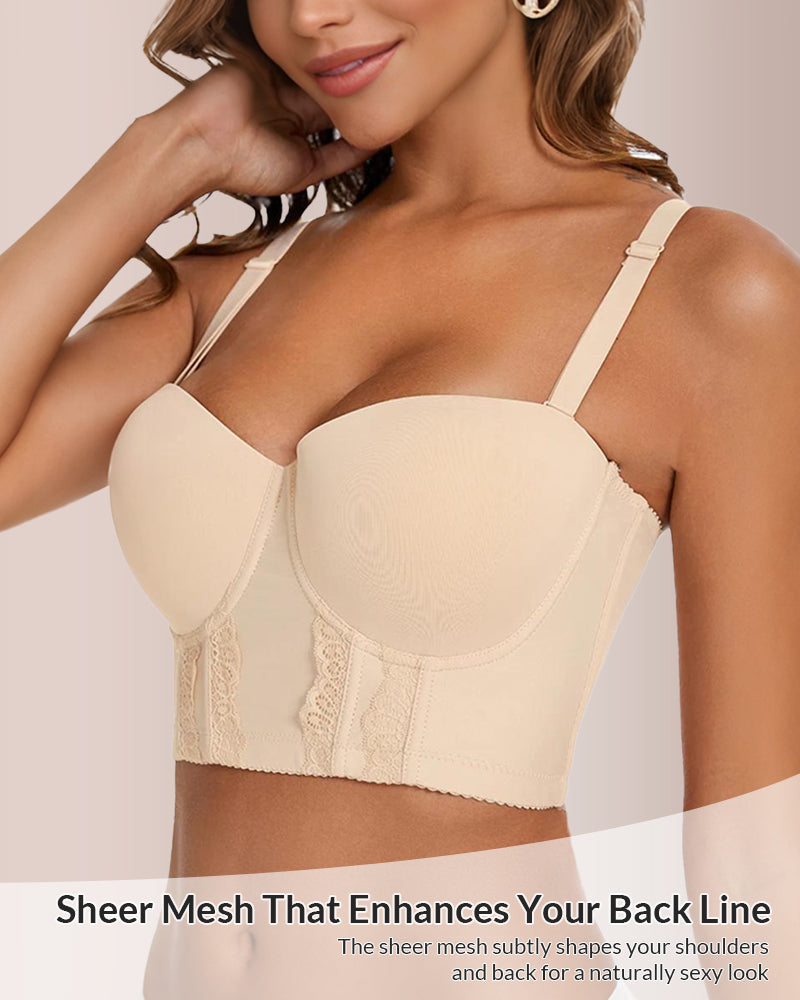 Low Back Strapless Bra with Removable Straps