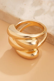 Twisted Double Layer Alloy Bracelet Necklace Ring Set