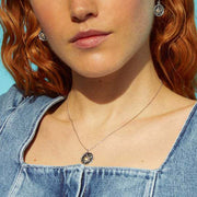 Vintage Sun Moon Zircon Necklace in Gold and Silver