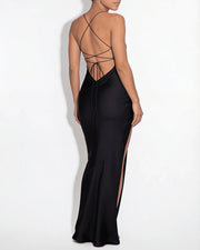 High Slit Open Back Maxi Dress