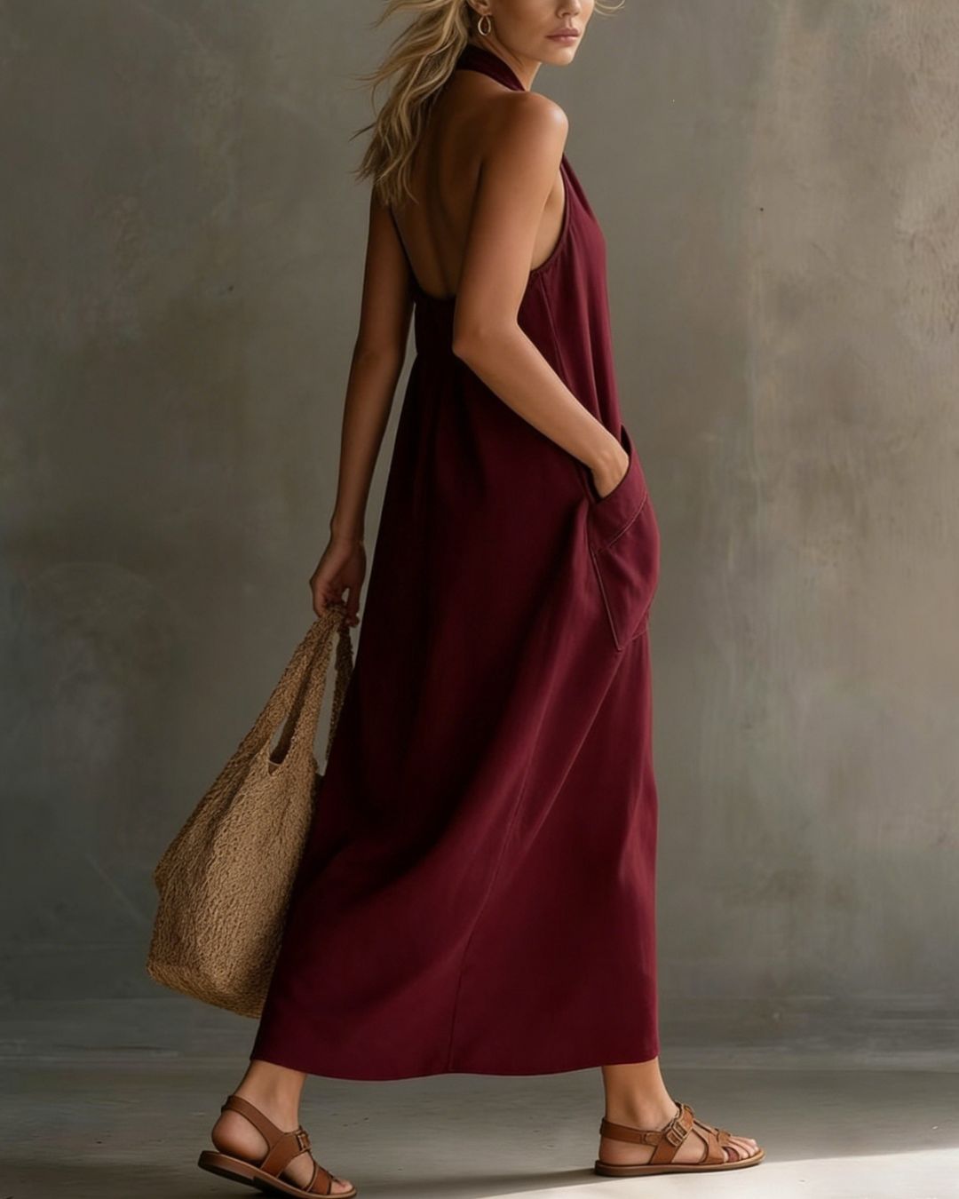 Halter Maxi Dress – Flowing A-Line Silhouette