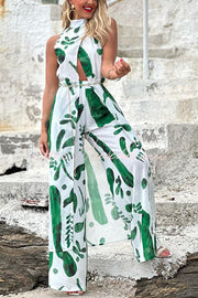 Doodle Print Sleeveless Midi Top & Pants Set – Loose Fit