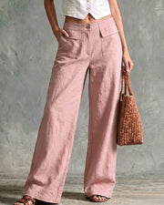 Relaxed Solid Wide-Leg Pants