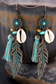Hollow Carved Alloy Tassel Drop Earrings – Boho Retro