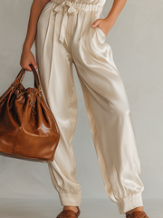 Satin Drape Pant Suit – Tailored Two-Piece Set