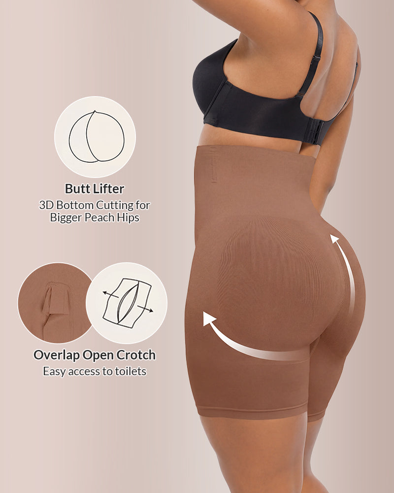 High Waisted Seamless Sculpting Shorts with Butt Lift