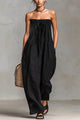Off-Shoulder Jumpsuit med linnedblanding med lommer